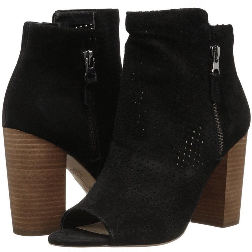 Jessica Simpson Keris Perforated Peep-Toe Booties